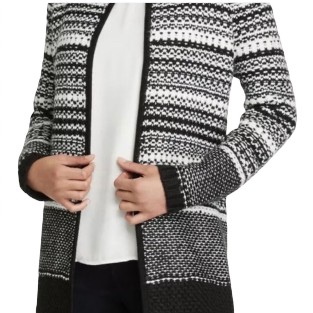Ann Taylor Monochrome Knit Cardigan
